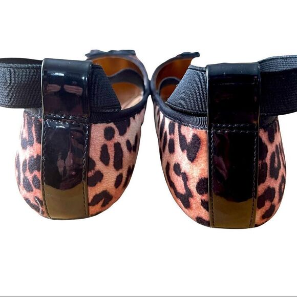 Jessica Simpson Madison Animal Print Crisscross Ankle Ballet Flat Shoes Sz 4M - Picture 7 of 14